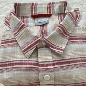 Columbia men short sleeves striped shirt size L